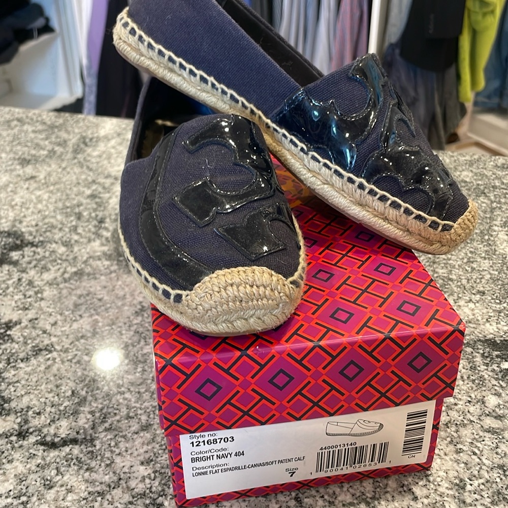 Tory Burch Lonnie flat Navy dark denim shoes